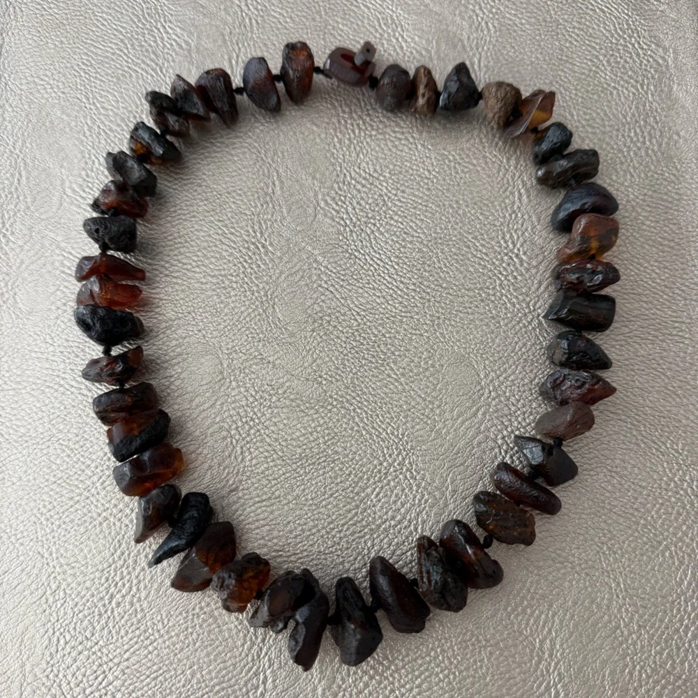 Unpolished Amber Necklace - Picture 7 of 8